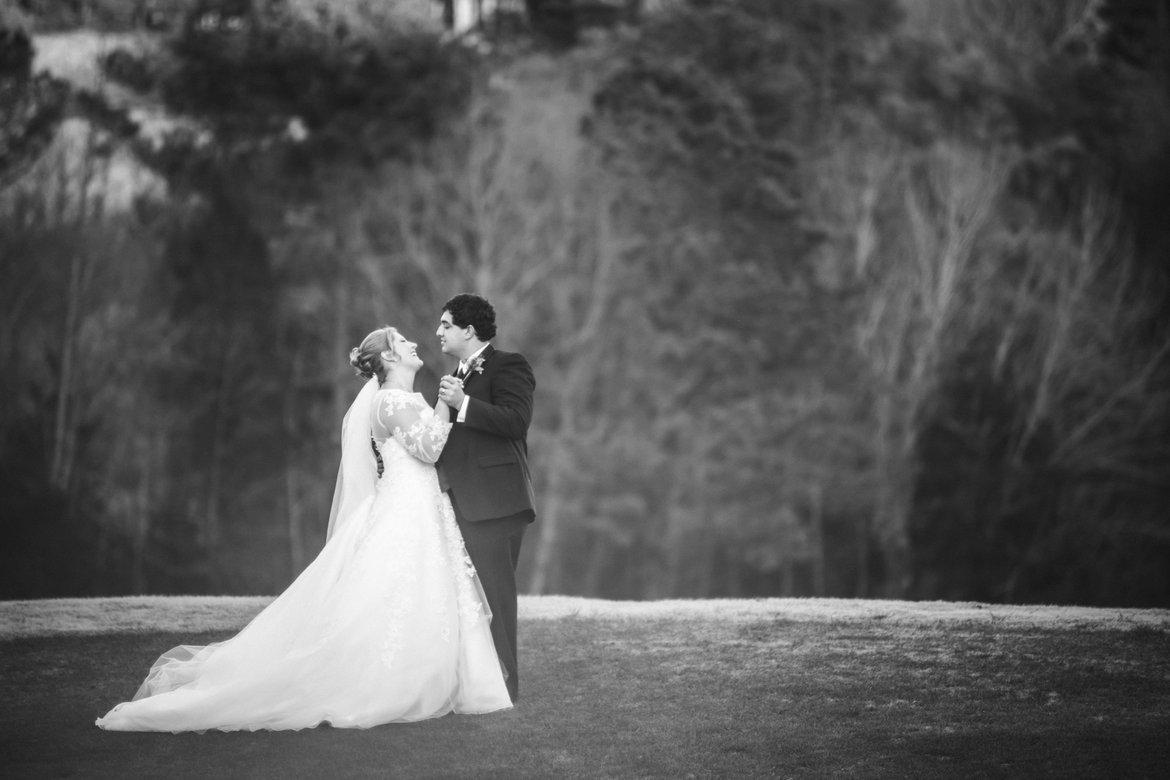 black and white wedding photo