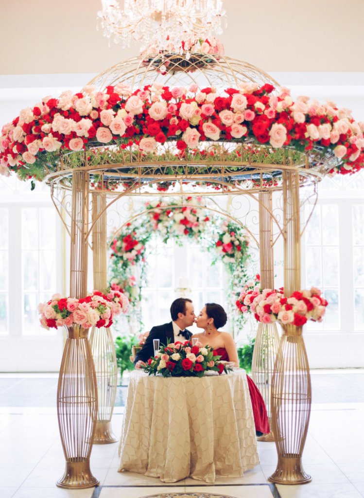 valentine wedding sweetheart table 