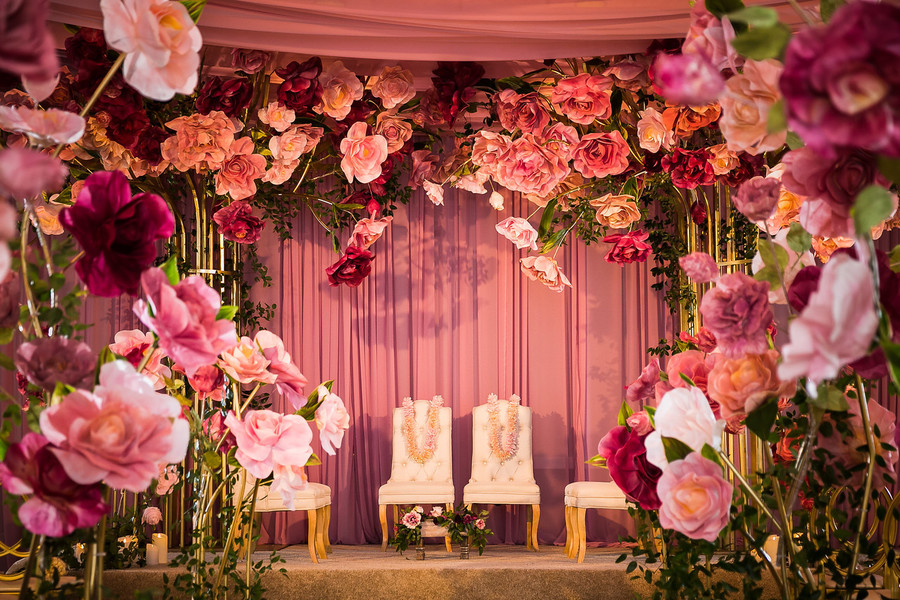 Oversized Florals at Wedding Reception