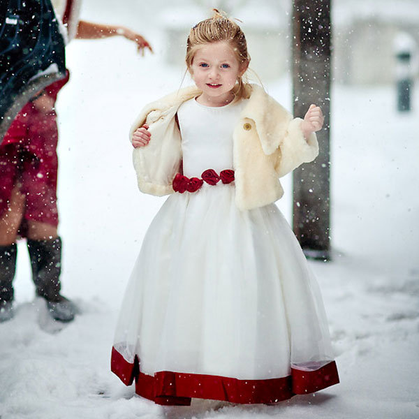 winter wedding flower girl