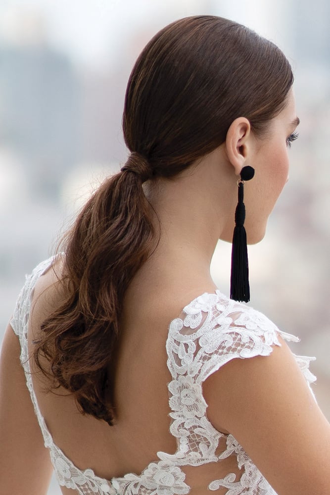 Sleek and straight wedding ponytail