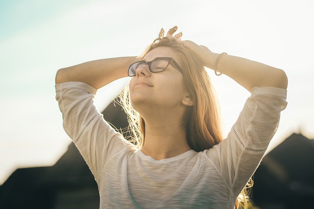 Woman looking at sky