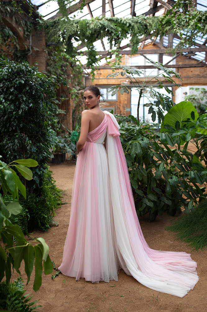 Pink and White Wedding Gown