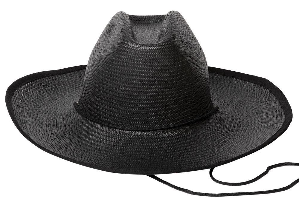 Black straw hat