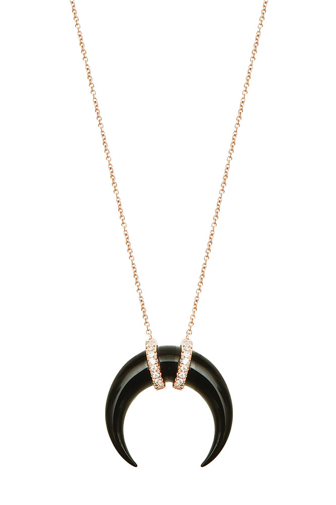 Black enamel necklace