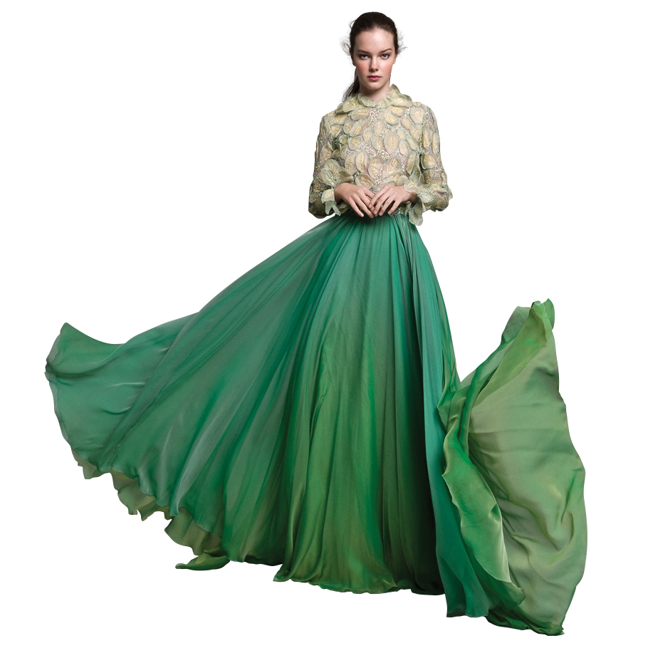 Daarlarna green wedding dress