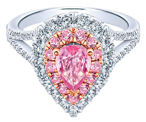 Pink sapphire engagement ring by Gabriel and Co