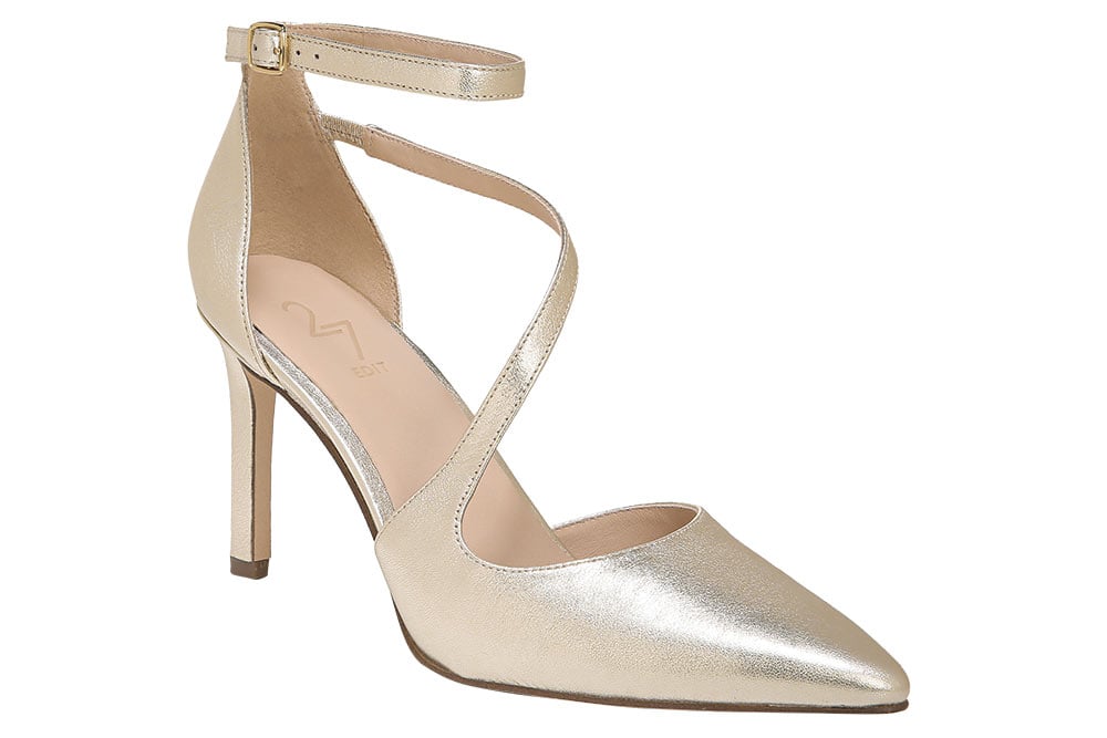 naturalizer gold cross over strap pump