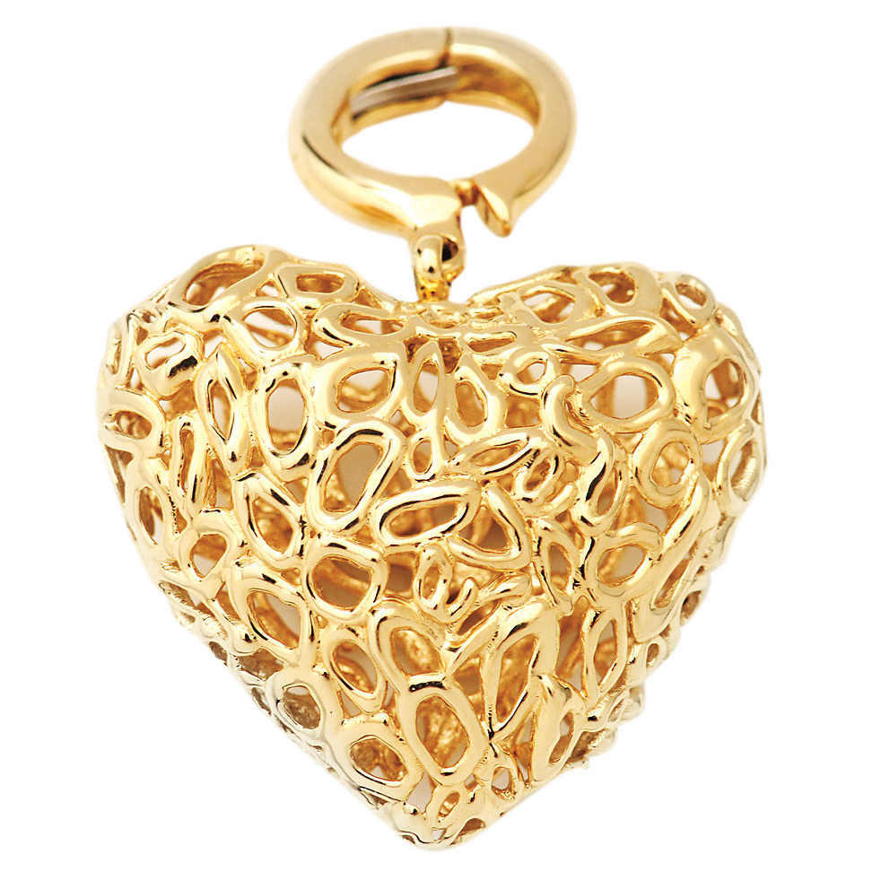 gold bubble heart charm