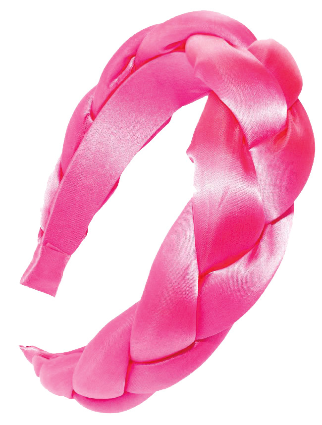 fuchsia satin braided headband by l erickson