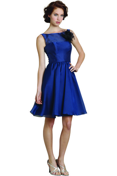 jim hjelm occasions blue bridesmaids dress