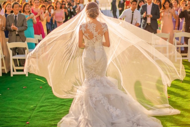 brides entrance at wedding ceremony