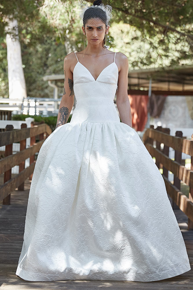 drop waist wedding gown