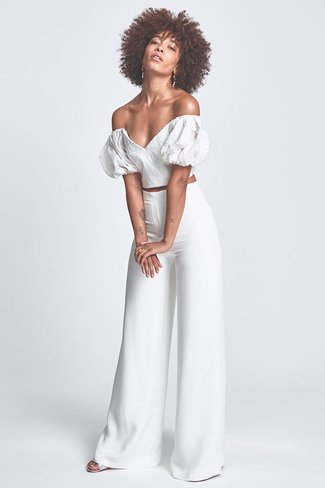 Wedding pantsuit by Alexandra Grecco