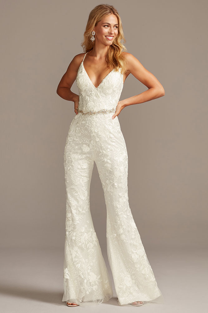 Wedding pantsuit by Davids Bridal