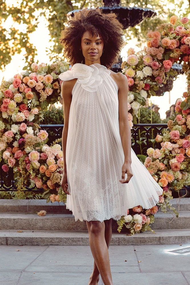 Short wedding dress by Lela Rose