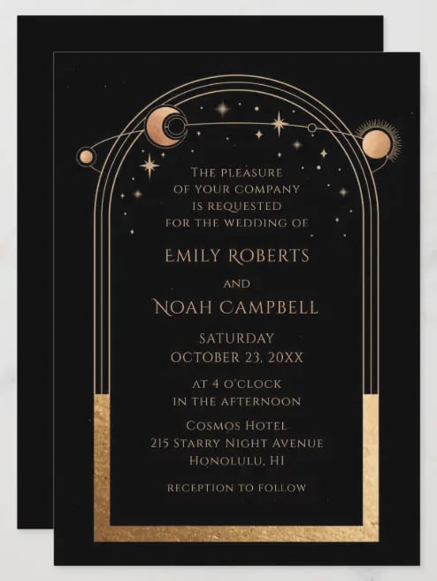 celestial wedding invitation