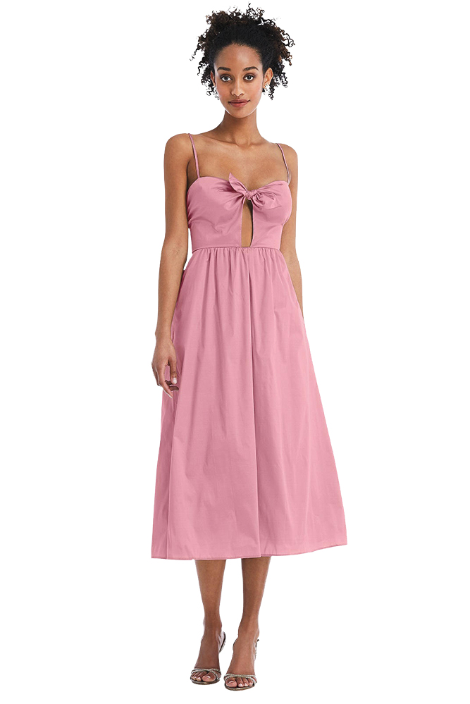 pink thread bridesmaid dress