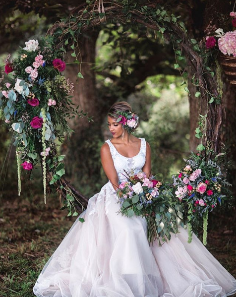 flower goddess on wedding day