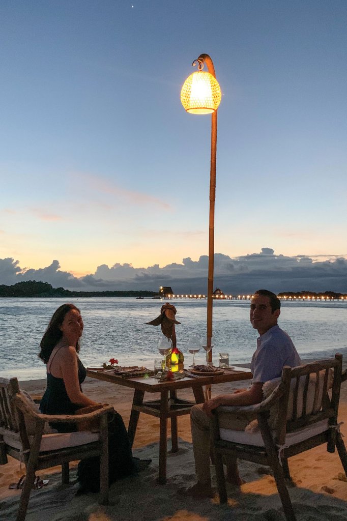 dinner on the beach indonesia