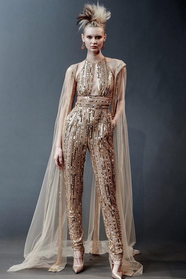 naeem khan gold jumpsuit