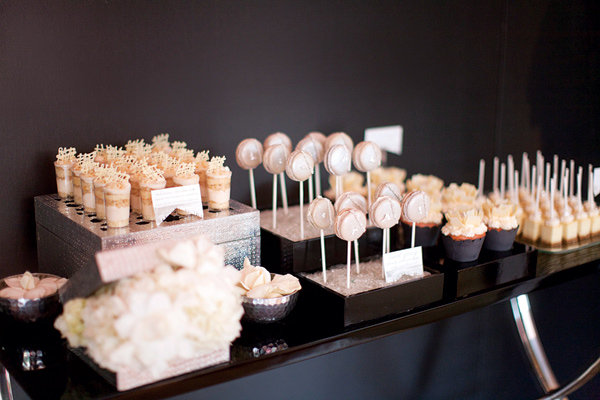 dessert table at bridal shower