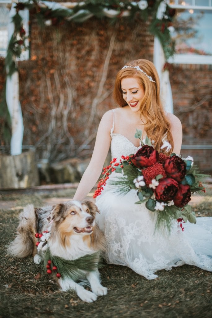 Bride with Dog