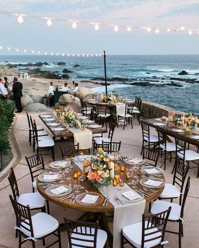 beach wedding reception