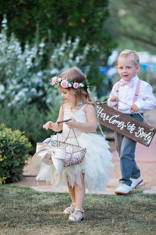 cute flower girl and ring bearer