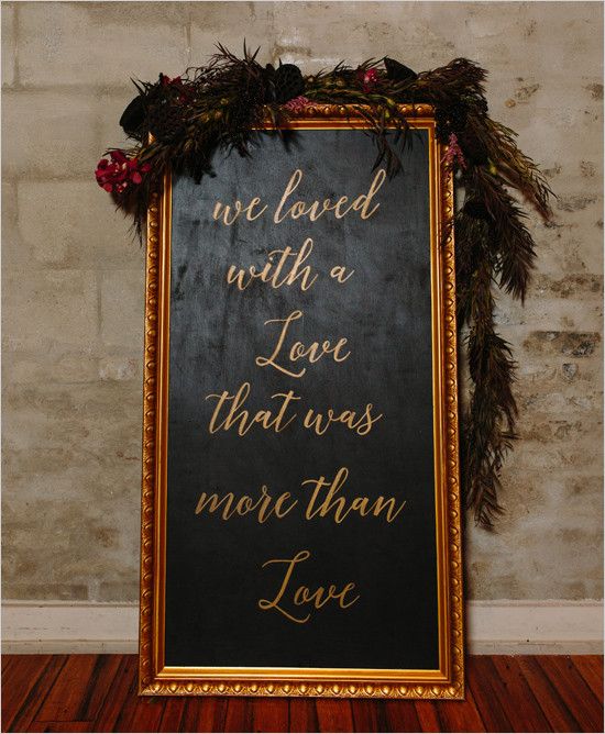 edgar allen poe wedding sign