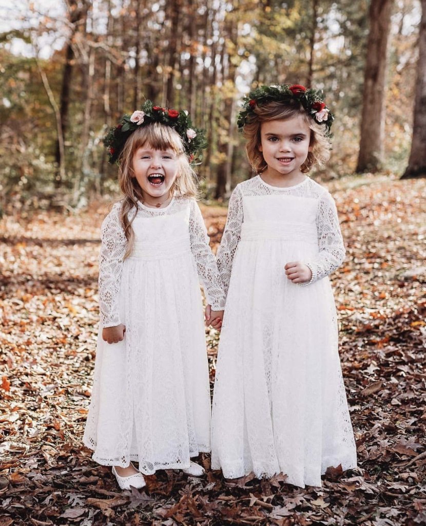 flower girls in floral crowns