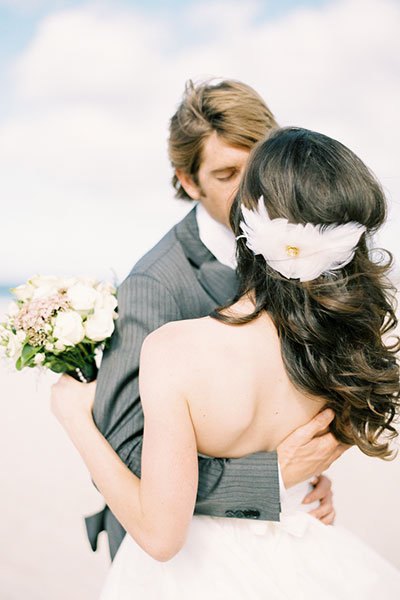 feather bridal hairpiece