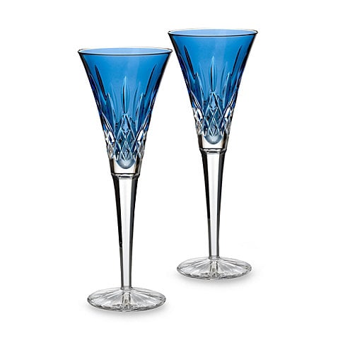 blue glass vases