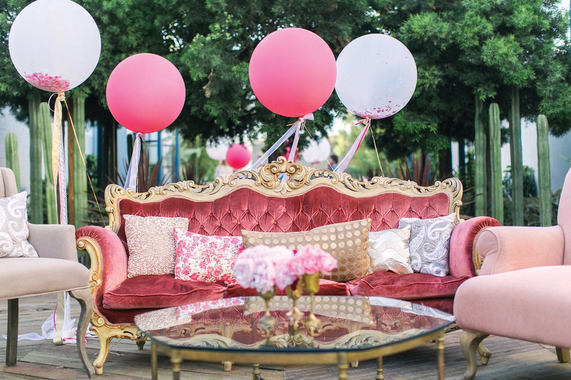 bridesmaid luncheon lounge area