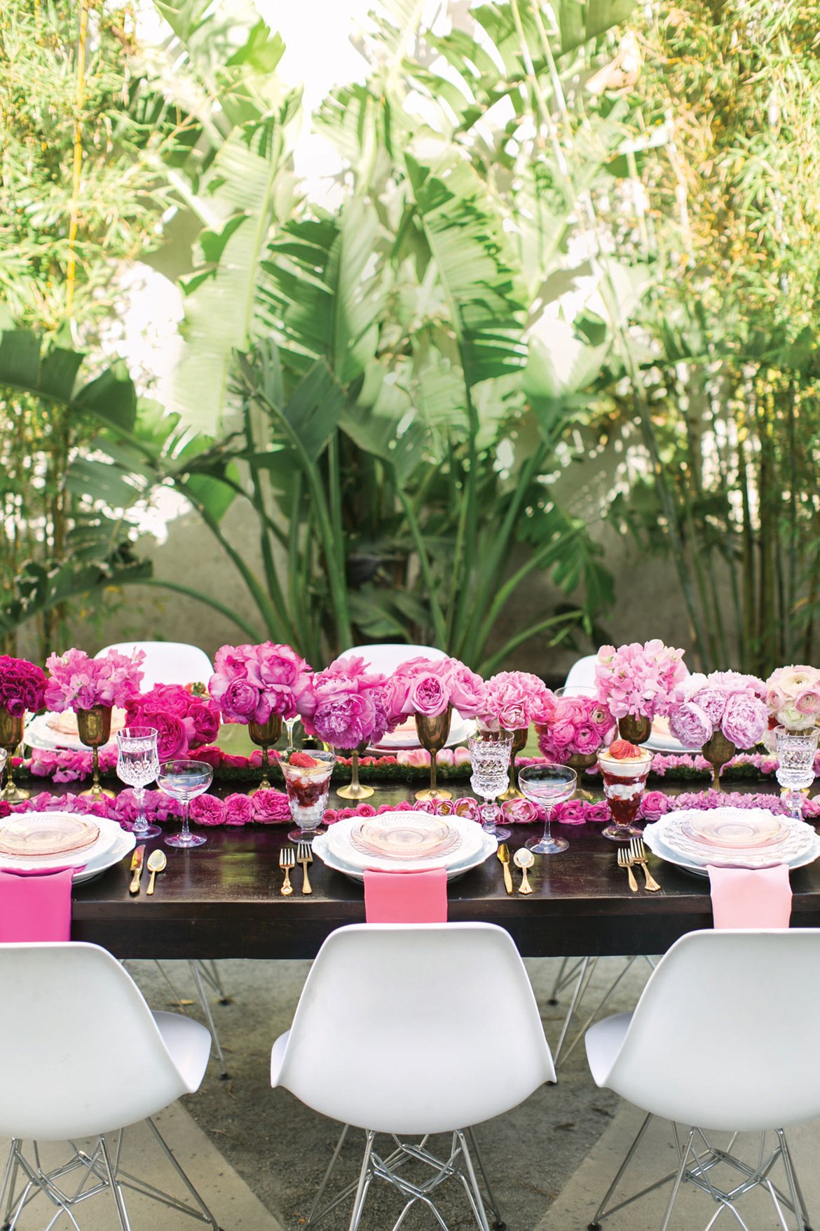 pink table setting