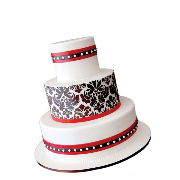 damask wedding cake