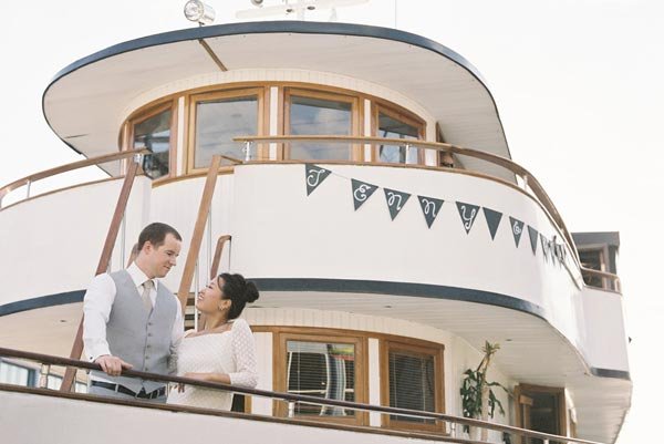 engagement party on a boat