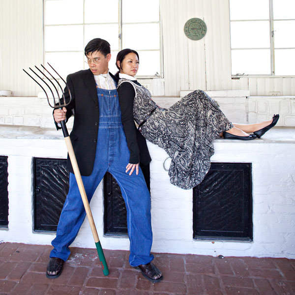 american gothic theme engagement photos