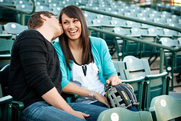 baseball theme engagement photos