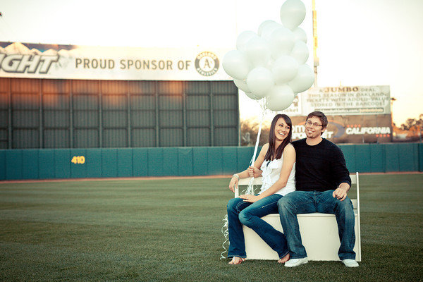 baseball theme engagement photos