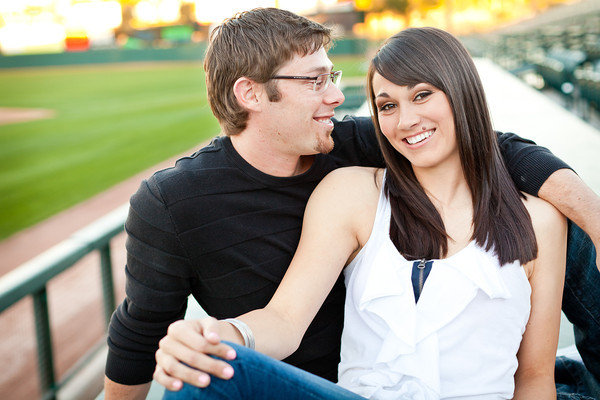 baseball theme engagement photos