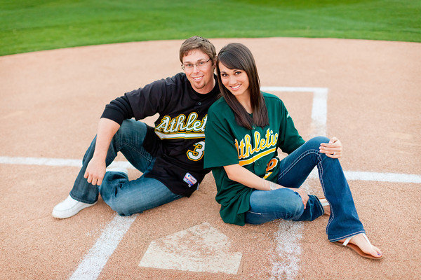 baseball theme engagement photos