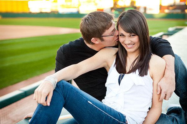 baseball theme engagement photos