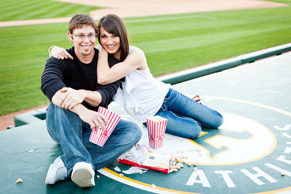 baseball theme engagement photos