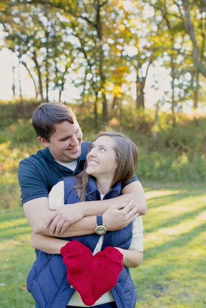 camping theme engagement photos