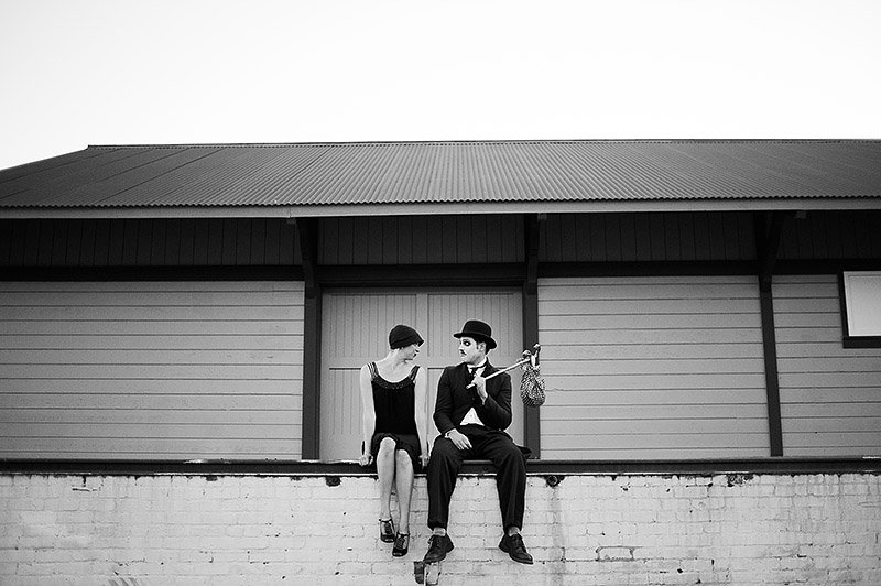 charlie chaplin theme engagement photos