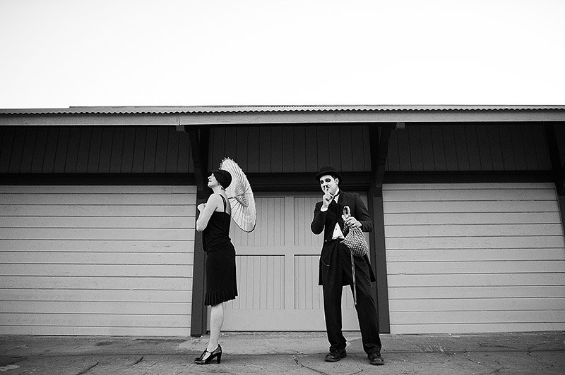 charlie chaplin theme engagement photos