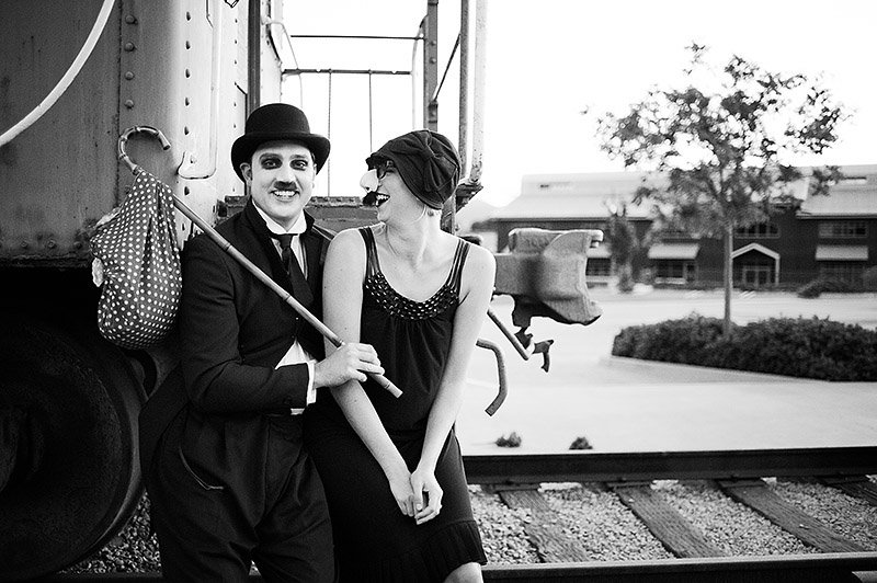 charlie chaplin theme engagement photos