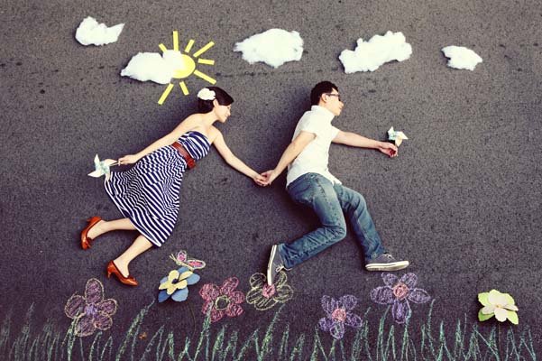 chalk engagement photos