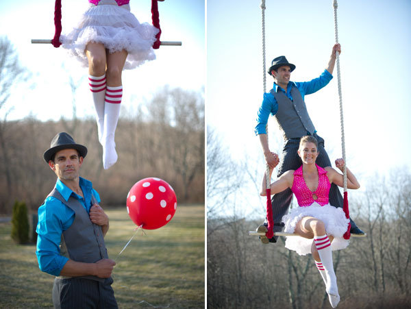 circus theme engagement photos